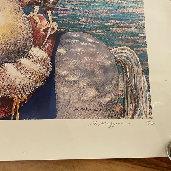 Raccoon Cowboy Print Poster Signed M Maggiore 29/500 - Picture 6 of 6